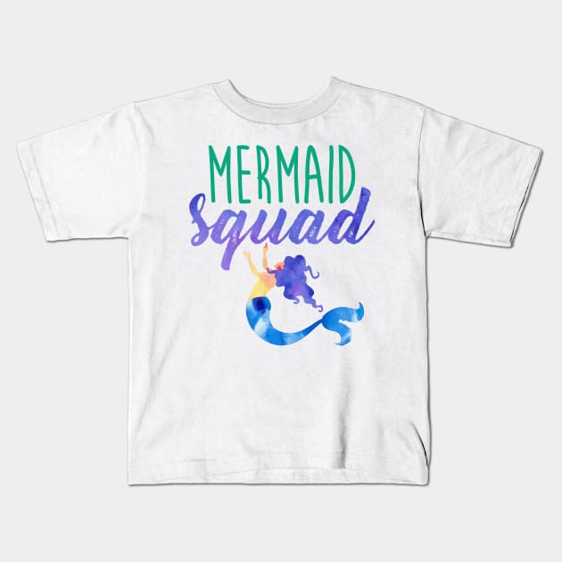 Mermaid Squad Kids T-Shirt by Dojaja